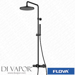 Flova MB-LVTEXGO2-V Matt Black Exposed Thermostatic Shower Column with Goclick Flow Control Spare Parts