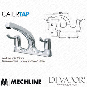 Mechline CaterTap 500ML3 1/2 Inch Mixer Tap with 3 Inch Levers Spare Parts