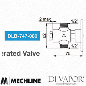 Mechline Delabie DLB-747-080 Knee Operated Valve Spare Parts