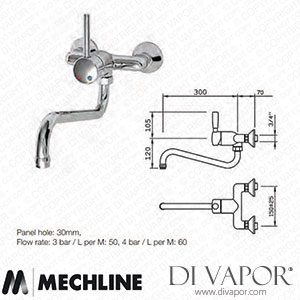 Mechline GastroTechnix GX2462-L-30 3/4 Inch Mixer with Lever Control and Swivel Spout Spare Parts