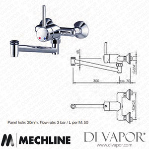 Mechline GastroTechnix GX2470-F-30 3/4 Inch Mixer Tap with Lever Control Spare Parts