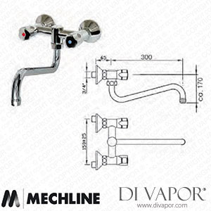 Mechline GastroTechnix GX2470-ST30 3/4 Inch Dome Head Mixer Kitchen Tap Spare Parts