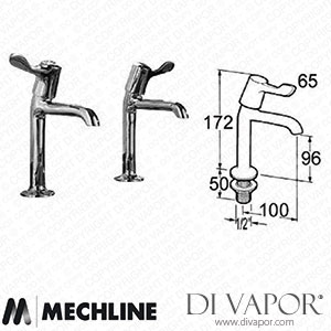 Mechline Performa JC-1/22158QT 1/2-Inch Sink Taps with 3-Inch Levers 1/22158QT Spare Parts