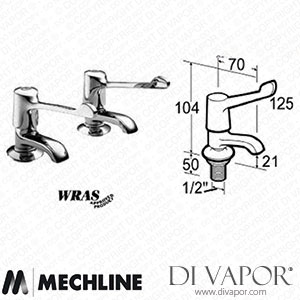 Mechline Performa JC-1/22159QTELCP 1/2-Inch Basin Taps with 6-Inch Levers 1/22159QTELCP Spare Parts