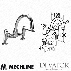 Mechline Performa JC-2523QTELCP 1/2-Inch Mixer with 6-Inch Levers 2523QTELCP Spare Parts