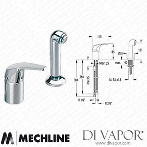 Mechline Aquanova JC-5522Y Mixer Tap with Pull Out Shower Spare Parts