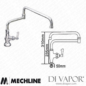 Mechline AquaJet JC-AJ-B-1DJ18L 450mm Double Jointed Single Feed AJ-B-1DJ18L Spare Parts