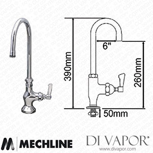 Mechline AquaJet JC-AJ-B-1SG6 150mm Swivel Gooseneck Single Feed AJ-B-1SG6 Spare Parts