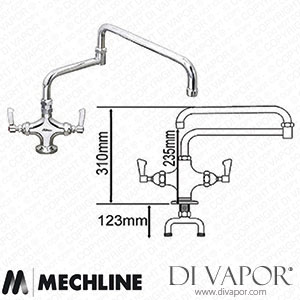 Mechline AquaJet JC-AJ-B-2DJ18L 450mm Double Jointed Twin Feed AJ-B-2DJ18L Spare Parts