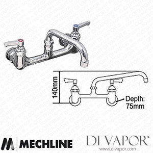 Mechline AquaJet JC-AJ-W-406L 150mm Spout Twin Hole Panel Mixer AJ-W-406L Spare Parts