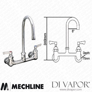 Mechline AquaJet JC-AJ-W-4SG6L 6-in Goose Neck Twin Hole Panel Mixer AJ-W-4SG6L Spare Parts