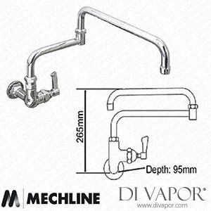 Mechline AquaJet JC-AJW-B-15DJ18L 450mm Double Jointed Spout AJW-B-15DJ18L Spare Parts