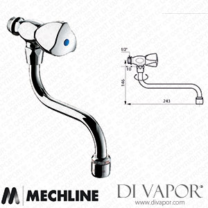 Mechline Delabie JC-DLB-D550400 1/2-Inch Dome Head Bib Tap with 200mm Swivel Spout Spare Parts