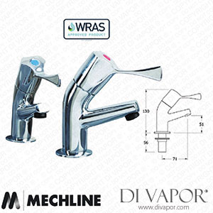 Mechline AquaTechnix JC-TX-500BL 1/2 Inch Basin Taps with 3-Inch Lever (Pair) TX-500BL Spare Parts