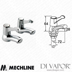 Mechline Performa JC-WR-500BL3 1/2-Inch Basin Taps with 3-Inch Levers WR-500BL3 Spare Parts