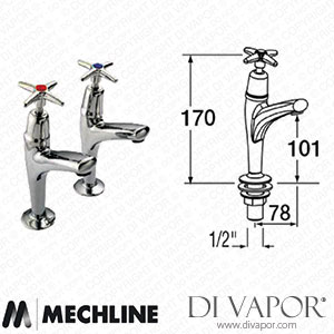 Mechline Performa JC-WR-500SX 1/2-Inch Cross Head Sink Taps WR-500SX Spare Parts