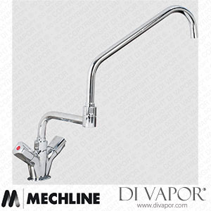 Mechline AquaTechnix TX-B-2DJ18D Dome Head Operated Tap TX-B-20 Base with 450mm Double Jointed Spout Spare Parts