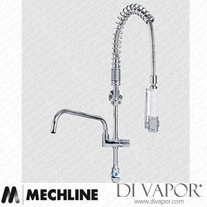 Mechline AquaTechnix TX-PR-15D-SS-BF2 Pre-Rinse Spray Tap Dome Head Operated TX-PR-15D Base Spare Parts