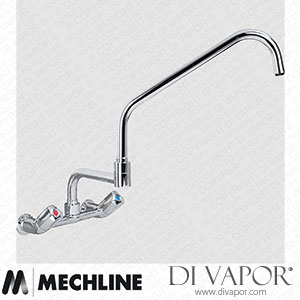 Mechline AquaTechnix TX-W-4DJ18D Dome Head Operated Tap TX-W-40 Base with 450mm Double Jointed Spout Spare Parts