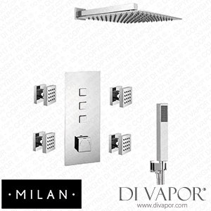 Milan MIL-PB-PK4 Square Push-Button Shower Valve Pack Spare Parts