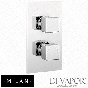 Milan MISVC01 Modern Square Concealed Twin Shower Valve - Chrome Spare Parts