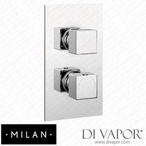 Milan MISVC01D Twin Square Concealed Shower Valve with Diverter - Chrome Spare Parts