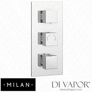 Milan MISVCD02 Triple Square Concealed Thermostatic Shower Valve with Diverter - Chrome Spare Parts