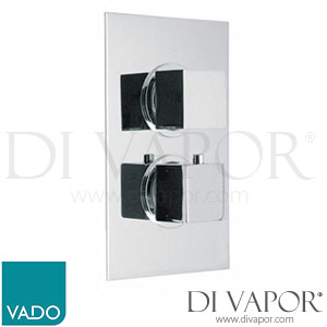 VADO MIX-148C-3/4-C/P Mix 1 Outlet 2 Handle Concealed Thermostatic Shower Valve