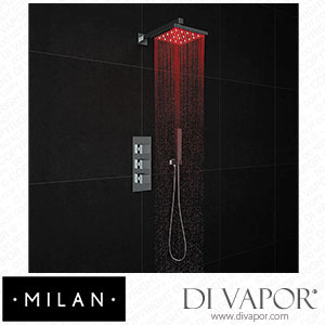 Milan MLEDPK1 LED Triple Thermostatic Valve with Square Shower Head + Handset Spare Parts