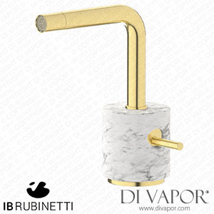 IB Rubinetti MM220IS_1 Marmo + Marmo L Monohole Bidet Mixer Complete with Drain - White Marble Spare Parts