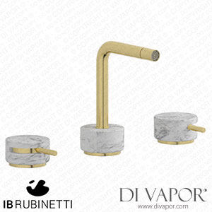 IB Rubinetti MM393IS_1 Marmo + Marmo L Three Holes Bidet Set - White Marble Spare Parts