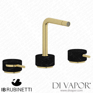 IB Rubinetti MM393IS_2 Marmo + Marmo L Three Holes Bidet Set - Black Marble Spare Parts