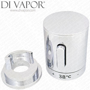 40mm Diameter Chrome Diverter Control Knob Handle for 20 Spline Cartridges