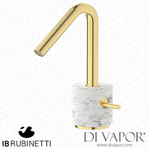 IB Rubinetti MR200IS_1 Marmo + Marmo L Monohole Washbasin Mixer Complete with Drain - White Marble Spare Parts