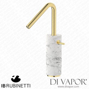 IB Rubinetti MR202IS_1 Marmo + Marmo L Tall Monohole Washbasin Mixer Complete with Drain - White Marble Spare Parts