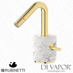 IB Rubinetti MR220IS_1 Marmo + Marmo L Monohole Bidet Mixer Complete with Drain - White Marble Spare Parts