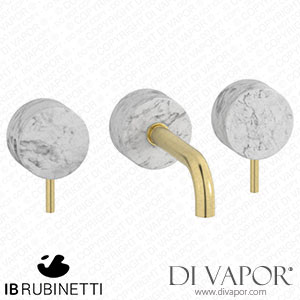 IB Rubinetti MR306IS_1 Marmo + Marmo L Wall Mounted Widespread Tap Tap - White Marble Spare Parts