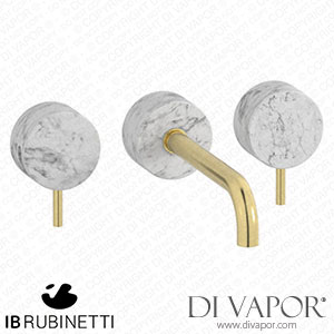 IB Rubinetti MR307IS_1 Marmo + Marmo L Wall Mounted Widespread Tap Tap with Long Spout - White Marble Spare Parts