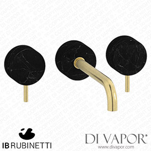 IB Rubinetti MR307IS_2 Marmo + Marmo L Wall Mounted Widespread Tap Tap with Long Spout - Black Marble Spare Parts