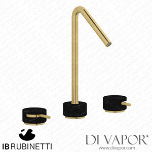 IB Rubinetti MR390ON_2 Marmo + Marmo L Exposed Parts for Manual Wall Mixer - Black Marble Spare Parts