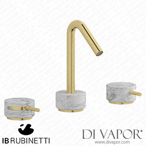 IB Rubinetti MR392IS_1 Marmo + Marmo L Three Holes Washbasin Set with Low Spout - White Marble Spare Parts