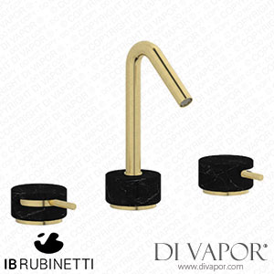 IB Rubinetti MR392IS_2 Marmo + Marmo L Three Holes Washbasin Set with Low Spout - Black Marble Spare Parts