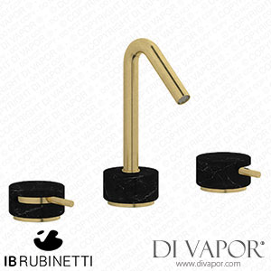 IB Rubinetti MR392ON_2 Marmo + Marmo L Three Holes Washbasin Set with Low Spout - Black Marble Spare Parts