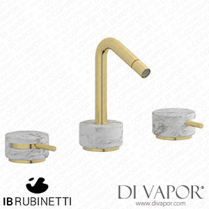 IB Rubinetti MR393IS_1 Marmo + Marmo L Three Holes Bidet Set - White Marble Spare Parts