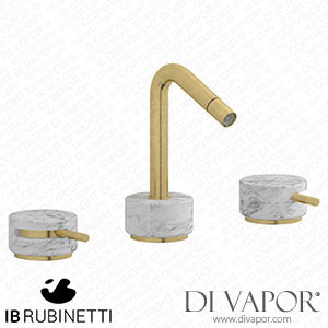 IB Rubinetti MR393ON_1 Marmo + Marmo L Three Holes Bidet Set - White Marble Spare Parts