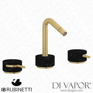 IB Rubinetti MR393ON_2 Marmo + Marmo L Three Holes Bidet Set - Black Marble Spare Parts