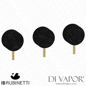 IB Rubinetti MR410ON_2 Marmo + Marmo L Three Holes Wall Mounted Shower with Two Ways Diverter - Black Marble Spare Parts