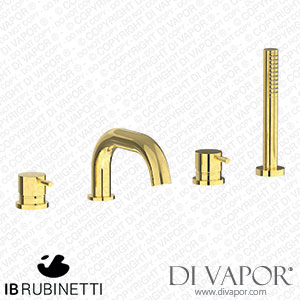 IB Rubinetti MT396OO Milanotorino Four Holes Deck Mounted Bath Filler with Shower Kit Spare Parts