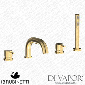 IB Rubinetti MT396OS Milanotorino Four Holes Deck Mounted Bath Filler with Shower Kit Spare Parts