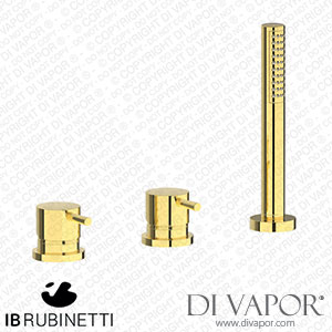 IB Rubinetti MT397OO Milanotorino Three Holes Bath Filler with Overflow Outlet Connection Diverter and Shower Kit Spare Parts